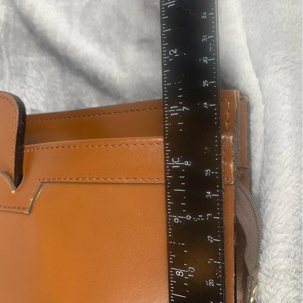 Vintage Cognac Brown Leather Briefcase Portfolio Laptop Case Folio Bag Attache‎